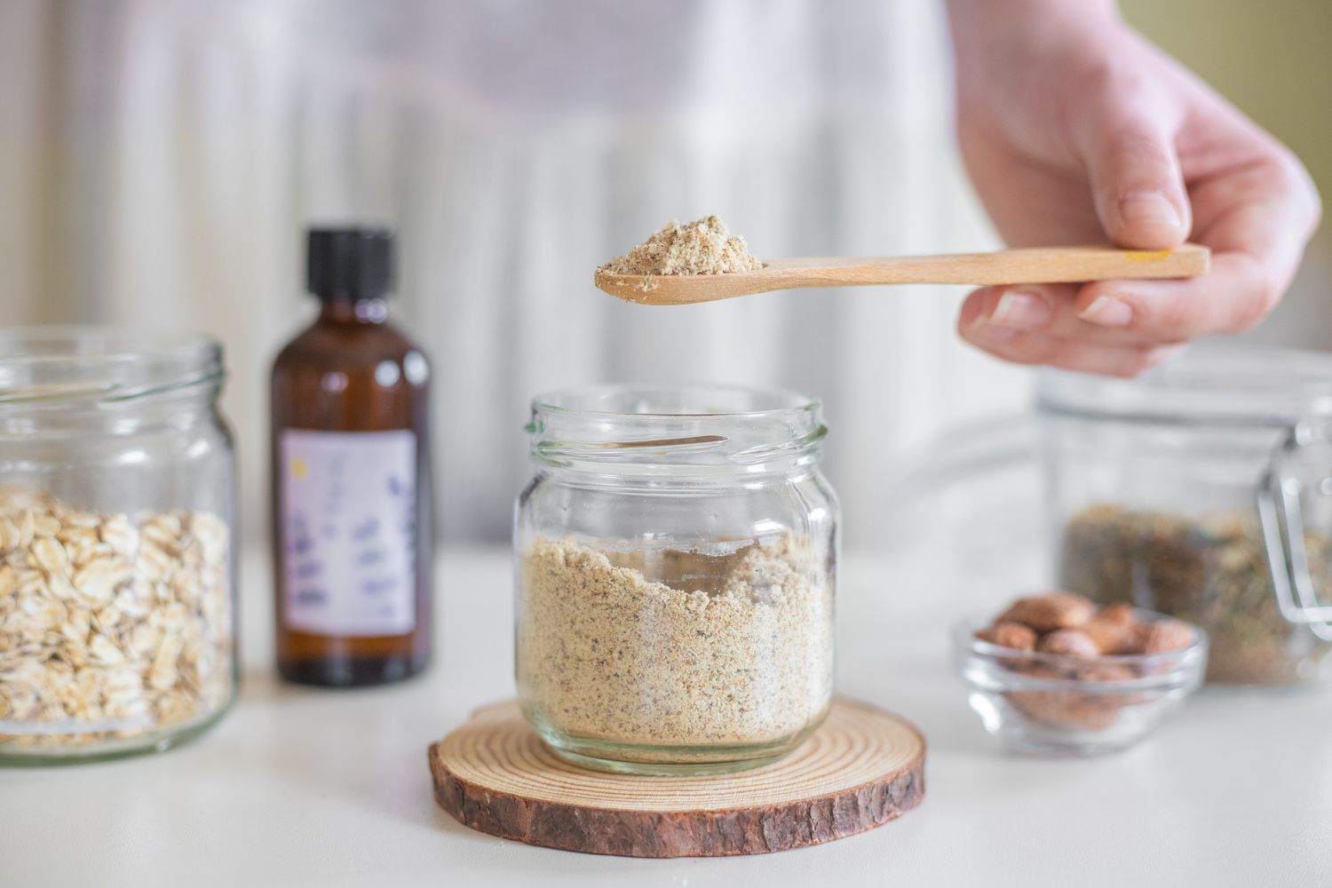 DIY Oatmeal Scrub With Almonds, Lavender, and Chamomile